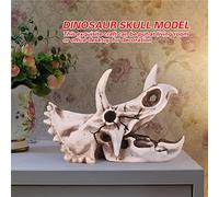 LiebeWH Dinosaur Skull Model Resin Simulated Skeleton Triceratops Decorative Craft for Dinosaur Enthusiast