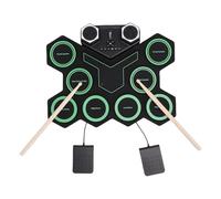 LiebeWH Electronic Drum Set for Kids, Silicone Roll Up Drum Pad with Bluetooth MIDI, Dual Speakers, LED Lights, 1200mAh Rechargeable Portable Musical Toy for Beginners Practice