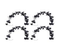 LiebeWH Fall Decor Black Garland Maple Leaves Artificial Hanging Vines Autumn, PE Material 6.6ft Flexible Plastic Stem for Halloween Thanksgiving Christmas Party Decor