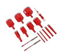 LiebeWH Hole Saw Kit 12-Piece with EVA Locating Mold and Serrated Drill Bits for Porcelain Tile Ceramic Marble Granite Glass and Stone
