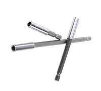 LiebeWH Magnetic Bit Holder Extension Bar Set for Electric Drill 1/4" Shank 3pcs Universal Power Accessory for Enthusiasts Workshop Garage