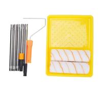 LiebeWH Paint Roller Kit, Stainless Steel Handle Paint Roller Set, 1.2m Telescopic Pole, 5 Segment Bracket Set, 2 Brushes, for Wall Ceiling Indoor Outdoor Painting