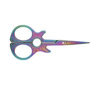 LiebeWH Small Scissors Fashionable Guitar Shape Vintage Embroidery Scissors, Stainless Steel Craft Shears with Chrome Plated Edge for Sewing Applique DIY Art Projects (Colorful)