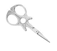LiebeWH Small Scissors Fashionable Guitar Shape Vintage Embroidery Scissors, Stainless Steel Craft Shears with Chrome Plated Edge for Sewing Applique DIY Art Projects (Silver)
