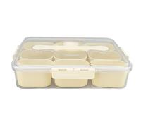 LiebeWH Snackle Box Charcuterie Container, 9 Compartment Portable Snack Tray with Lid for Picnic Party Travel Office, Clear Plastic Divided Serving Platter for Fruits Vegetables Nuts