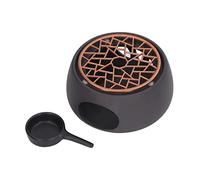 LiebeWH Teapot Warmer Base, Ceramic and Iron Teapot Warmer with Hollow Out Design, 10cm Heating Plate for Tea Coffee Milk, Ideal for Restaurant Breakfast Afternoon Tea (A Pad)