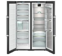 Liebherr Peak XRFbs5295 Black Steel Freestanding Side-By-Side Fridge-Freezer - Plumbed In Ice & Water