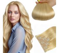 LieblichWelle Human Hair Extensions Clip in Hair Extensions Real Human Hair Blonde 22 inch, 7pcs, 100g/Pack, Salon-Grade Quality, Easy Comfort Wear for Women (Blonde, 22 inch)