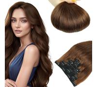 LieblichWelle Human Hair Extensions Clip in Hair Extensions Real Human Hair Brown 22 inch, 7pcs, 100g/Pack, Salon-Grade Quality, Easy Comfort Wear for Women (Brown, 22 inch)