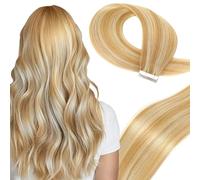 LieblichWelle Tape in Hair Extensions Human Hair 22 inch, 20pcs, 50g/Pack - Salon-Grade Quality, Easy Comfort Wear for Young Women (Dirty Blonde to Bleach Blonde, 22 inch)