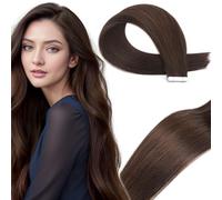 LieblichWelle Tape in Hair Extensions Human Hair Dark Brown 18 inch, 20pcs, 50g/Pack - Salon-Grade Quality, Easy Comfort Wear for Young Women (Dark Brown, 18 inch)