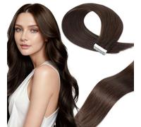 LieblichWelle Tape in Hair Extensions Human Hair Darkest Brown 20 inch, 20pcs, 50g/Pack - Salon-Grade Quality, Easy Comfort Wear for Young Women (Darkest Brown, 20 inch)