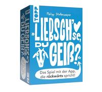 Liebsch'se, du Geiß? Das Spiel mit der App, die rückwärts spricht! Über 100 Quizfragen, die du so noch nie gehört hast. Entdecke die verborgenen Botschaften im Kauderwelsch. Ab 1 Person | ab 12 Jahren