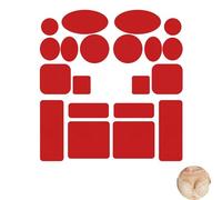 LIEBSTER 20-Pack Microfiber Bra Repair Patches - Self-Adhesive Undergarment Fastener Kit, 10 Shapes × 2, No-Sew Fix (03 Scarlet)