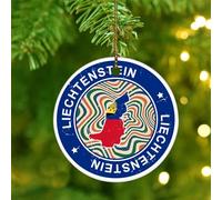 Liechtenstein Ornament Keepsake America Country Asia Africa Flags Round Christmas Tree Ornament Ceramic Decorative Flag Sports Bar Party Events Christmas Keepsake for Home Decor