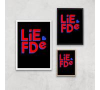 Liefde Block Art Print - A2 - Wood Frame