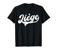 Liege Retro Cursive Script Love Belgium City Pride T-Shirt