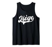 Liege Retro Cursive Script Love Belgium City Pride Tank Top