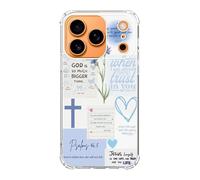 Liehad Blue Christian God Bible Phone Case Compatible with iPhone 17 Pro, Inspirational God Bible Phone Cover, Soft Shockproof Protective TPU Case