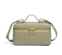 Lieits Top-Handle Pouch Handbag for Women Woven Leather Vanity Case Designer Crossbody Bag Shoulder Bag Trendy Purse, Light Green, Square Box Bags