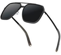 Liekkas Polarised Sunglasses Mens Lightweight Driving Sun Glasses UV400 Protection Black Grey