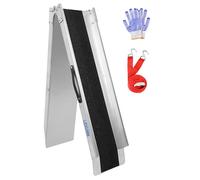 LIEKUMM 1 x Folding Motorcycle Ramp, 280 kg Load Capacity Mobility Scooter Ramps, 180 cm Steel Motorbike Ramps with Anti-Slip Surface, Van Loading Ramp for Motorcycle, Bicycle, Dirt Bike, E-Bike