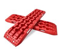 LIEKUMM 2PCS Traction Boards with Jack Lift Base, 104 cm Off-Road Traction Boards for Sand, Mud, Snow, 10 T Capacity Heavy Duty Recovery Tracks for Cars, Trucks, SUVs, Red