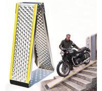 LIEKUMM Motorbike Ramp, 200 cm Folding Aluminium Lightweight Loading Ramps | 300 kg Capacity, Non - Slip Rust - proof, Portable Extra - hard motorcycle Ramp for Bike, Van, E-bikes, Dirt Bikes, Scooters