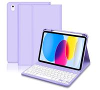 Lielax Keyboard Case for iPad 10th Generation 2022/A16 11th Generation 2025(10.9/11 inch), Case with UK Layout keyboard for iPad 10.9, Detachable Wireless Bluetooth Keyboard for ipad 11/10 Gen-Purple