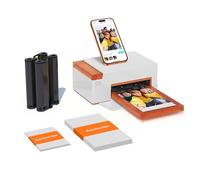 Liene M110 4x6'' Photo Printer 80 Sheets, Portable Photo Printer for iPhone, Thermal Dye Sublimation, Bluetooth Picture Printer w/ 60 Sheets 6" Paper & 20 Sheets 3" Square Sticker Paper & 2 Cartridges