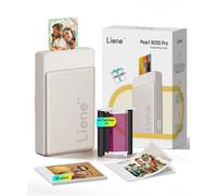 Liene Pearl N200 Pro Portable Mini Photo Printer, Dye-Sublimation, with 10 Adhesive Photo Papers & 1 Slot-in Dye Cartridges, Bluetooth, for iOS/Android, Battery, Gold