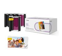 Liene Pearl N200 Pro Refill Kit: 50 Sheets Self-Adhesive Photo Paper & 5 Ribbons for DMP130 Portable Photo Printer. Waterproof, Instant Stick. Ideal for Scrapbooking.