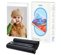 Liene Photo Paper Package, 40 pcs in 10 x 15 cm (4 x 6 inches) & 1 Ink Cartridge, Three-Color, Soft Gloss, Thermal Sublimation Printing, Compatible with Liene Photo Printers