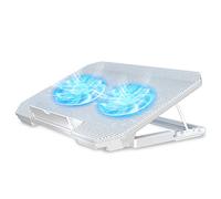 LIENS Laptop Cooling Pad - 11-17 Inch, White, Metal, 2 Fans, USB Powered, Adjustable Height, Compatible with Laptops 10-17 Inches
