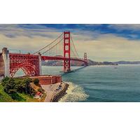 LIEOPZ San Francisco Golden Gate Bridge Architectural Landscape DIY 5D Diamond Painting by Number Unique Kits Home Wall Decor Crystal Rhinestone Wall Decor 40x40CM