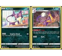 Liepard 091/172 Brilliant Stars - Evolution Pokemon 2 Card Lot - Dark Type