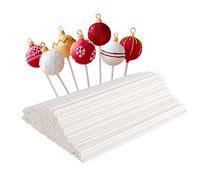 LIERFIS Lollipop Sticks,15CM/6IN Cake Pop Sticks Paper Sticks for Cakepop, Lollipop, Hard Candy, Candy Apples, Rainbow Candy, Chocolate,White 100 Pcs