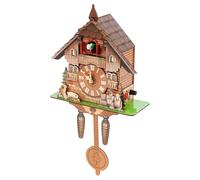 lieroda Cuckoo Clock, Vintage Wooden Cuckoo Clock, Adjustable Volume Chiming Wall Clock with Animated Bird & Pendulum for Home Office Decor