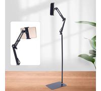 lieroda Tablet Floor Stand, Adjustable 360-degree Rotatable Tablet Holder, Universal Holder for iPad, iPhone, All Smartphones and Tablets, 12-18cm Clamping Width