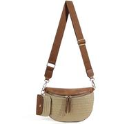 LIERWOI Checkered Crossbody Bag for Women Trendy Bum Bag Checkered Purse Slouchy Fanny Packs with Coin Purse, D-brown
