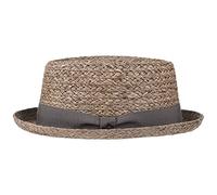 Lierys Burney Raffia Straw Pork Pie Hat Men Made in Italy Spring Summer Brown