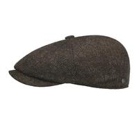 Lierys Carlsen Wool Herringbone Flat Cap Classic Made in EU Men Autumn Winter Brown