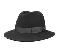 Lierys Chicago II Wool Felt Fedora Packable Made in Italy Men Autumn Winter Black