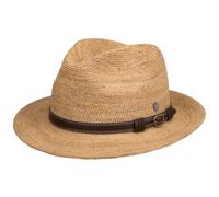 Lierys Classic Crochet Raffia Bogart Straw Hat Faux Leather Band Made in Italy Unisex Spring Summer
