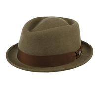 Lierys Classic Porkpie Wool Felt Hat Water-Repellent Packable Made in Italy Men Women Summer Winter Musician Olive