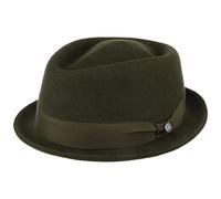 Lierys Classic Porkpie Wool Felt Hat Water-Repellent Packable Made in Italy Men Women Summer Winter Musician Dark Green
