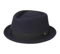Lierys Classic Porkpie Wool Felt Hat Water-Repellent Packable Made in Italy Men Women Summer Winter Musician Navy