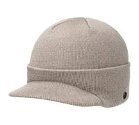 Lierys Fine Merino Knitted Hat Ladies’/Men’s (Visor 4.8 cm) - Winter hat Made of Merino Wool - Knitted hat in one Size (54-59 cm) - Cap with Visor Autumn/Winter Beige One Size