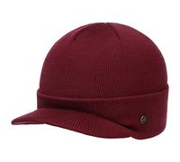 Lierys Fine Merino Knitted Hat Ladies’/Men’s (visor 4.8 cm) - Winter hat made of Merino Wool - Knitted hat in one size (54-59 cm) - Cap with visor autumn/winter bordeaux One Size