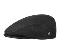 Lierys Flat Cap Made from Leather Men’s in Black - Lined Peaked Cap Size 59 cm - Men’s Cap with Visor - Baseball Cap Autumn/Winter